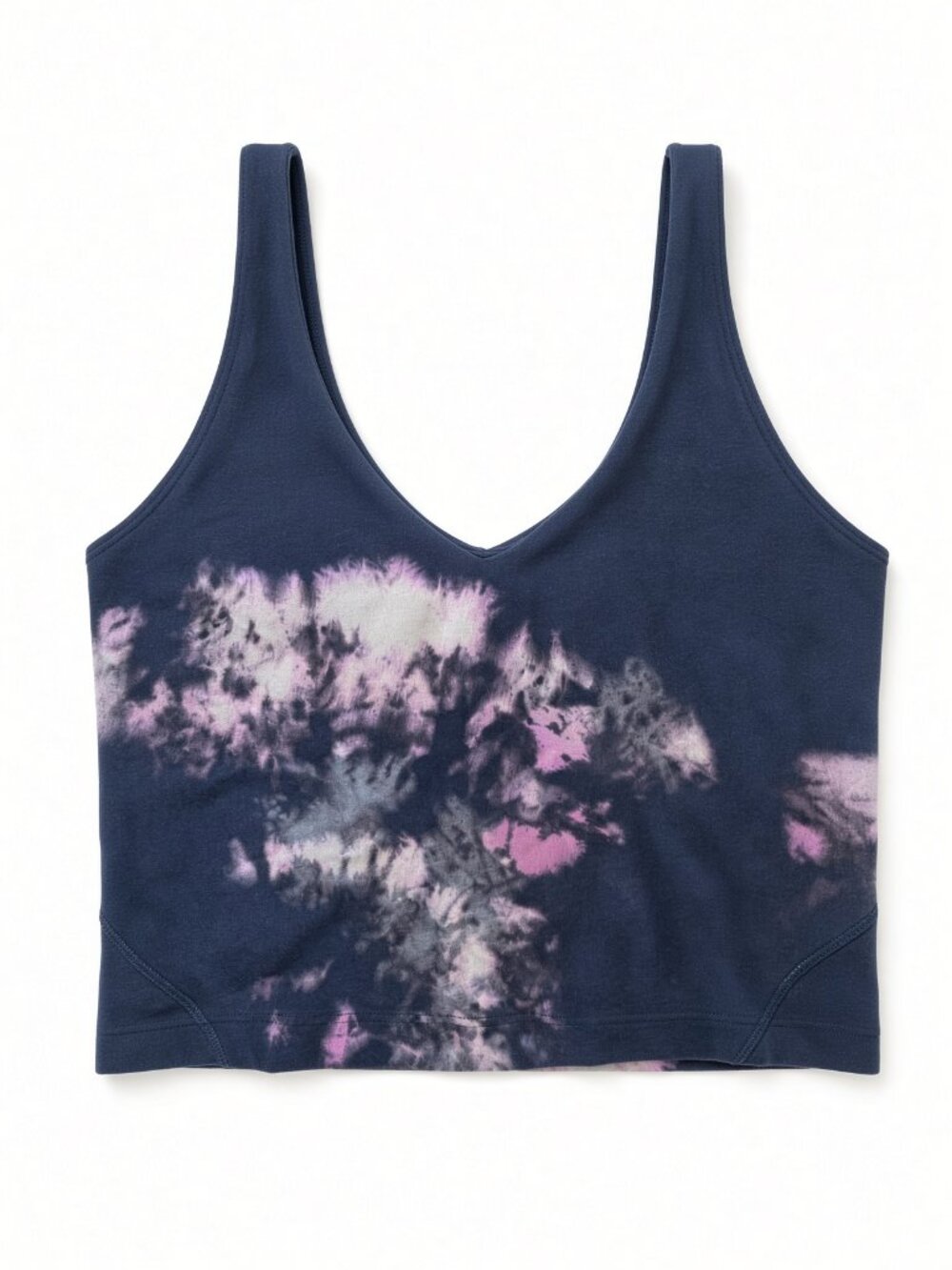 Lululemon Align Tank Size 6 Navy Pink Tie Dye Wash Crop Yoga Nulu Shelf Bra